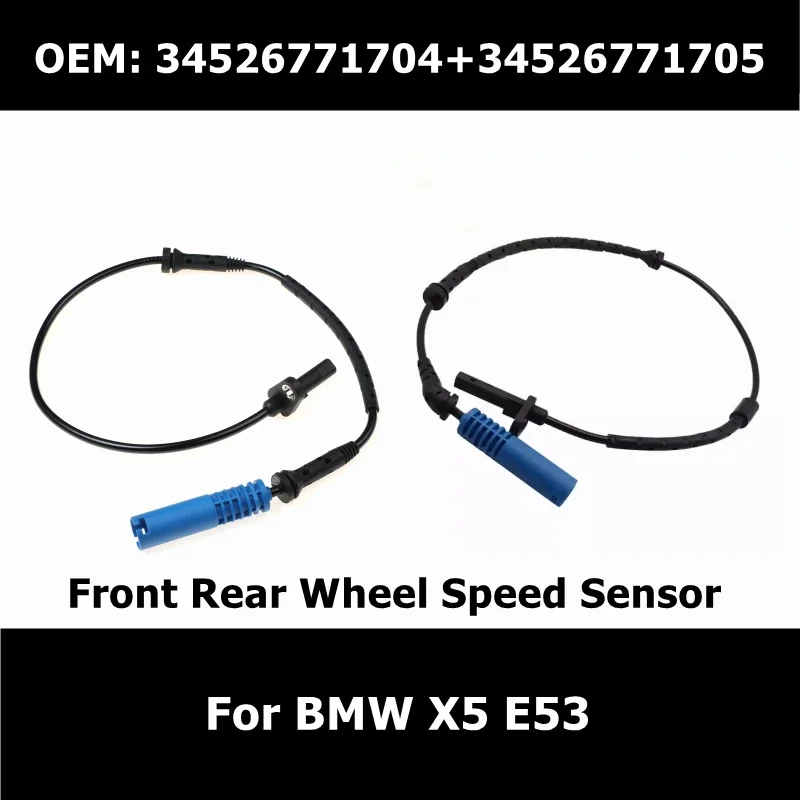 1Pair 34526771704 34526771705 New ABS Front Left Right Wheel Speed Sensor for BMW E53 X5 3.0i 4.4i 4.8is Engine Speed Sensor