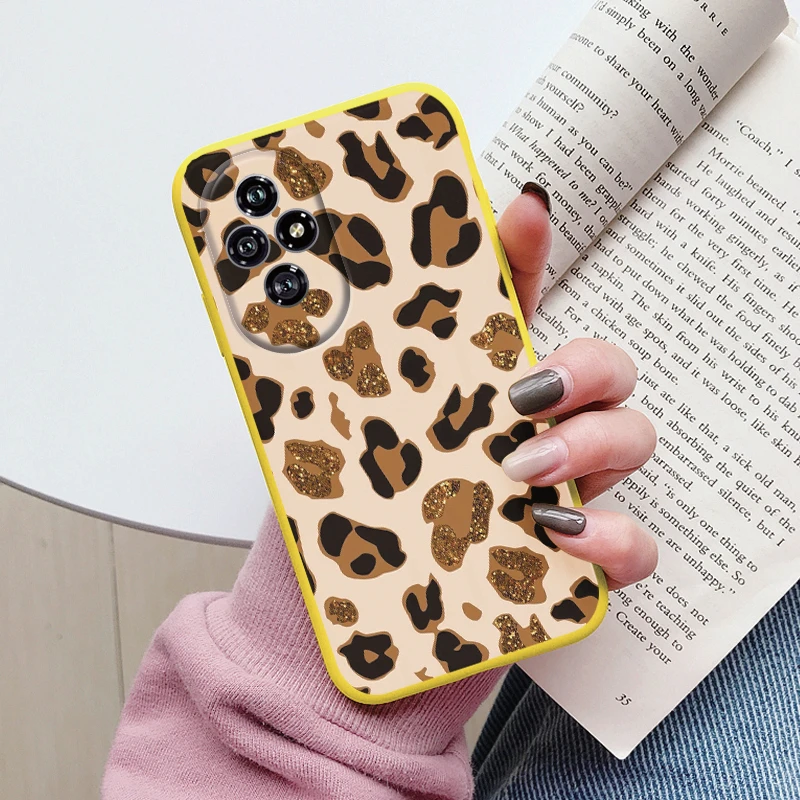 Beautiful Floral Heart and Leopard Print Soft Silicone Matte Protective Case
