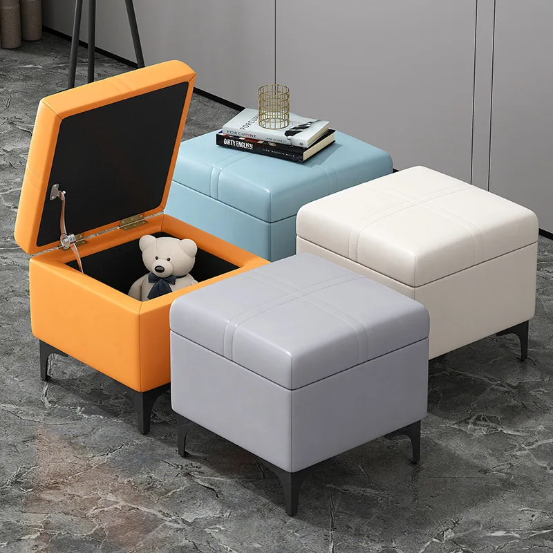 Light Luxury Sofa Stool, Foot Pedal, Internet Red Small Stool,  Stool Changing Household Shoes, Stool Storage, and Storage Stool