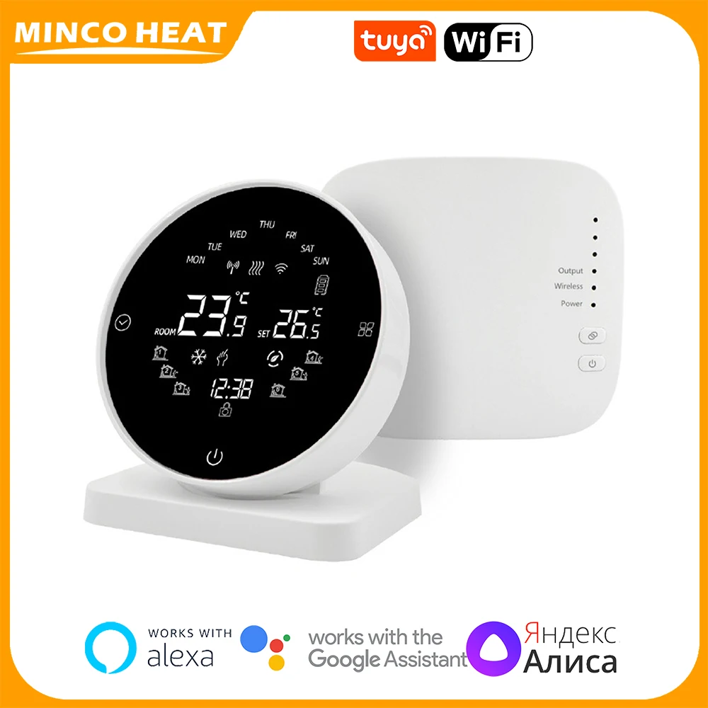 Tuya สมาร์ท WiFi Wireless Thermostat AA แบตเตอรี่เทอร์โมสําหรับหม้อต้มแก๊ส AA แบตเตอรี่เทอร์โมสนับสนุน Alexa Google Home 1