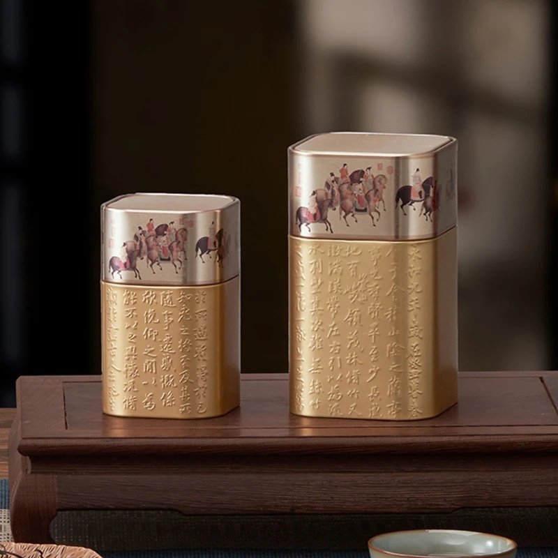 Portable Small Tea Packagings Box Mini Empty Tea Tin Can Vintage Tinplate Containers Seal Jar Moisture-Proof tea tin box,tea canister