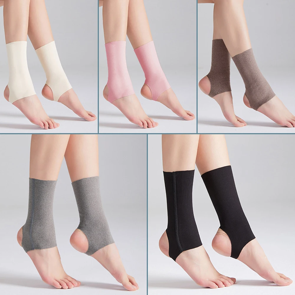 1Pair Open Heel Ankle Sleeves Elastic Light Ankle Support Sleeve Breathable Ankle Wrap Joint Support for Women Men Sport Running