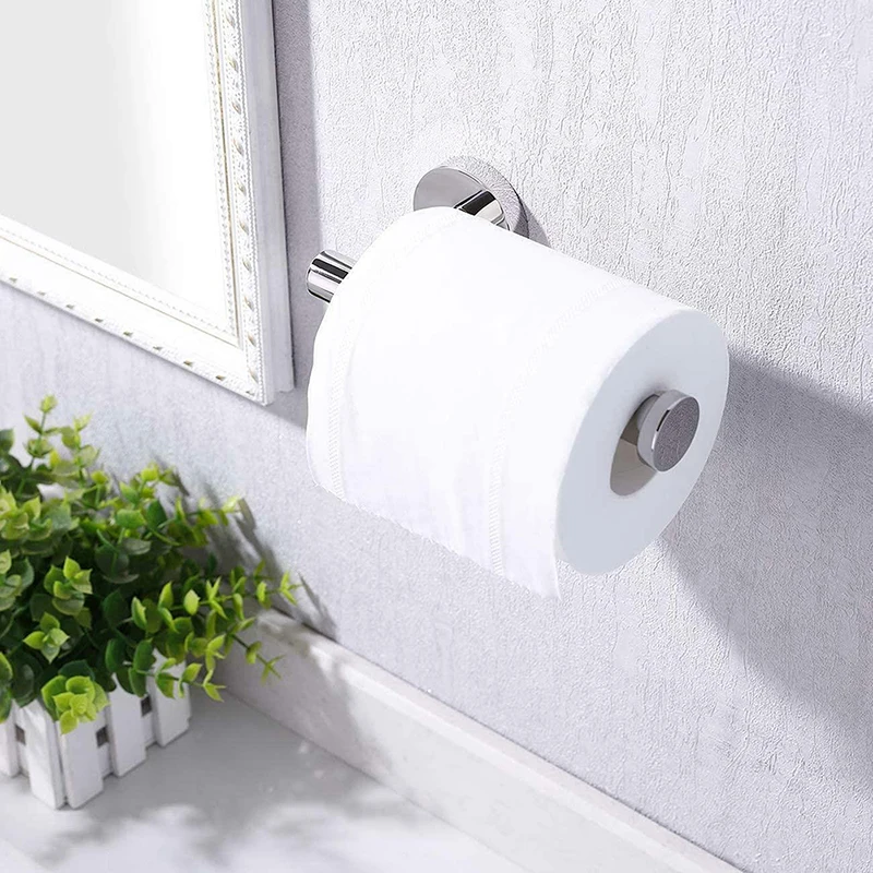 Description Picture 5 of itemToilet Roll Paper Holder Wall Mounted Tissue Towel Rack Dispenser Stainless Steel Tissue Hanger Shelf Bathroom Kitchen Organizer