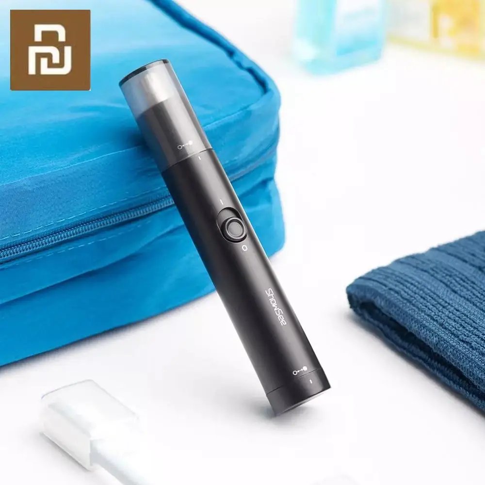 Xiomi Showsee Electric Mini Nose Hair Trimmer Portable Ear Nose Hair Shaver Clipper Waterproof Double-edged Rotating Cutter Head 2