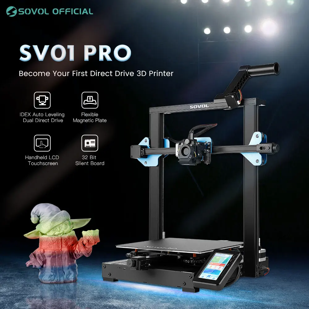 Imprimante 3D FDM SV01 Pro, double axe Z, nivellement automatique