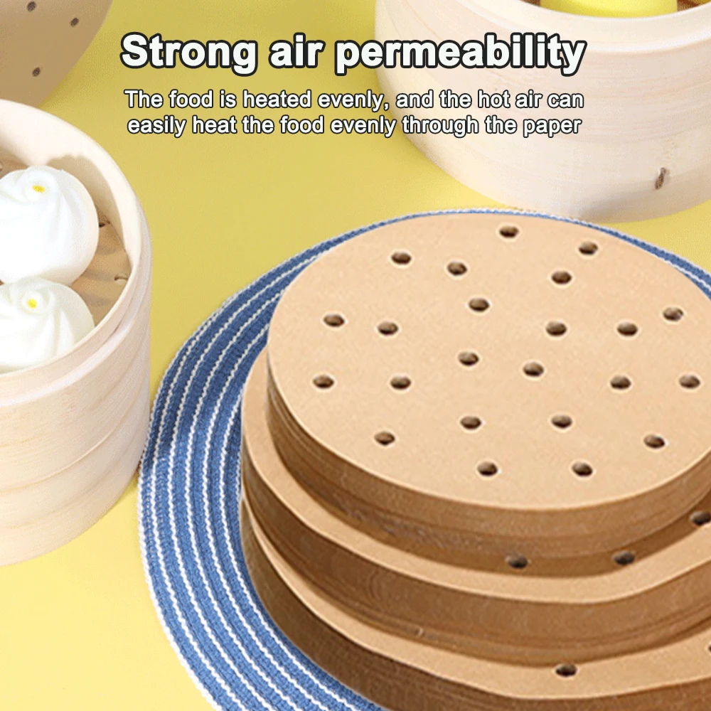 100/75/50/20pcs Air Fryer Paper Liners for Air Fryer Cheesecake Disposable Air Fryer Parchment Paper Wood Pulp Steamer Bakeware oil brush for cooking Bakeware