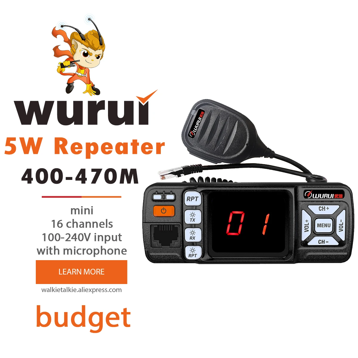 Wurui M328 5W repeater mini relay station walkie talkie radios Two way