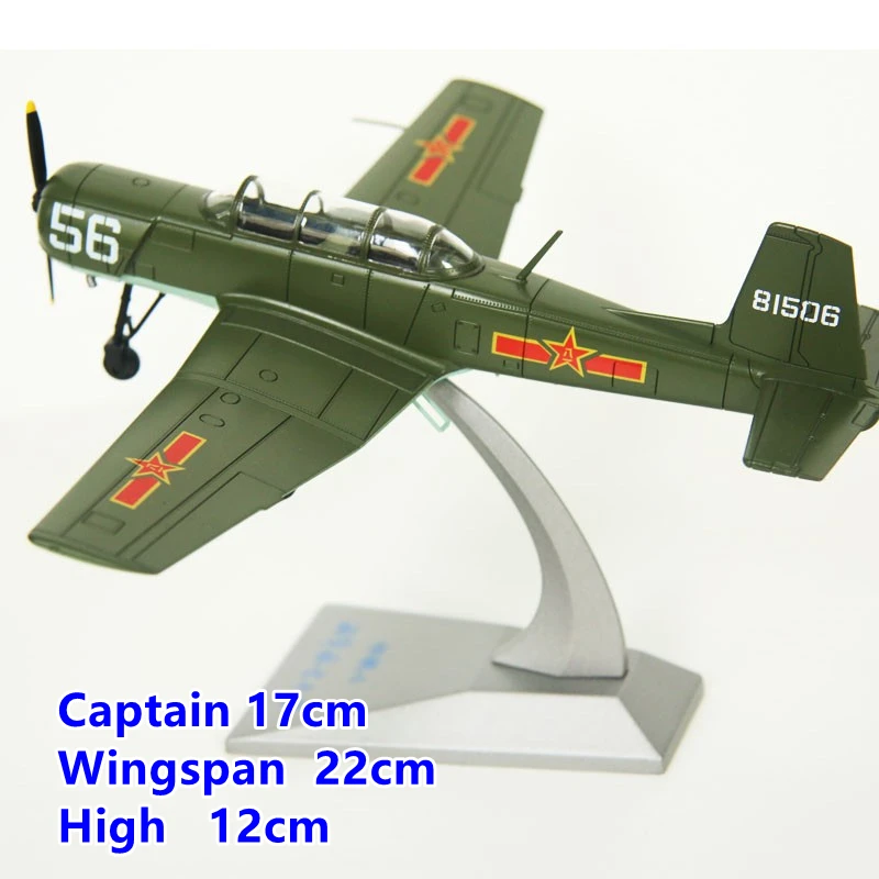 Diecast 1/48 Scale Nanchang CJ-6 Airplane Model Military Training PT6 Souvenir Gift Alloy Aircraft  Adult Static Boys