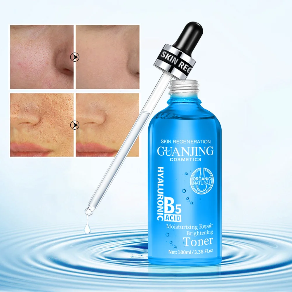 

GuanJing 100ml Hyaluronic Acid B5 Facial Toner for Women Whitening Pore Reduction Super Hydrating Fade Acne Marks Essence