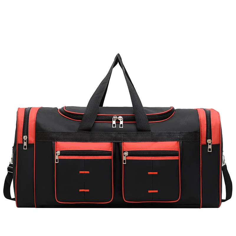 Large capacity luggage bag - multi pocket travel handbag, sports equipment bag, zipper closure