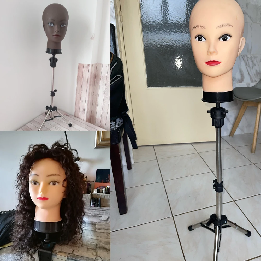 Mannequin Head With Tripod For Making Wig Hat Glasses Mask Display Cosmetology Manikin Head For Makeup Practice Wig Install Kit