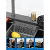 Black Nano Kitchen Sink 304 Stainless Steel Waterfall  Basin Large Single Slot with  Faucet for  3