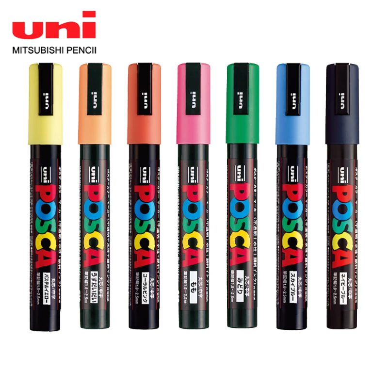 UNI POSCA Waterproof Marker Pen, POP Poster Graffiti Marker, Estudante