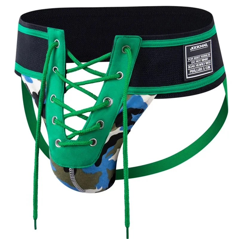 Jockmail Jockstrap Men Sexy Bondage Gay Underwear Lingerie Thong Femboy Clothing Sissy Panties Lace Up Opening Jock Straps