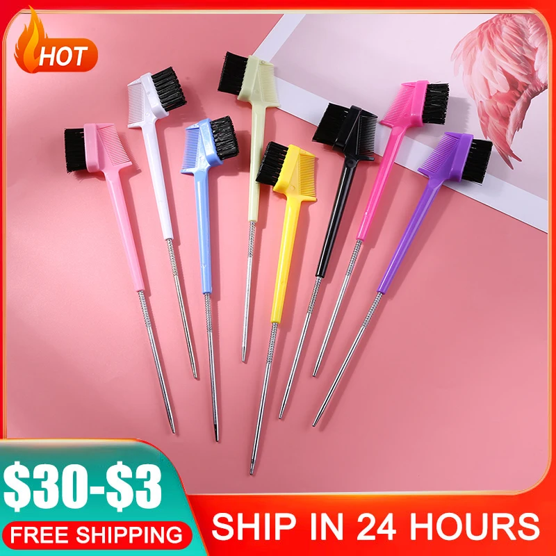 Double Sided Steel Pin Tail Hair Brush Edge Control Comb Beauty Makeup Tool Lightweight Easily Carrying Part