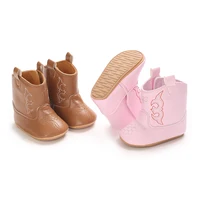 New Baby Little Boots Cute High Quality Soft PU Anti slip Sole Spring and Autumn Fashion 0-18M Newborn Walking Shoes 1