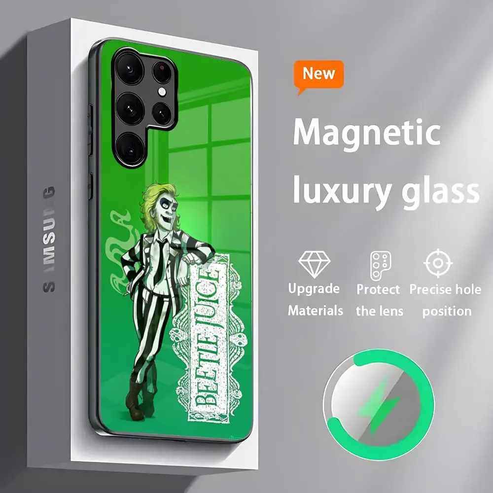 thumbnail image 1 of Funda de teléfono B-Beetlejuice 2 para Samsung S 25 S24 S23 S22 S21 S20 Plus Ultra Note20 Funda de teléfono magnética de vidrio, 1 of 5