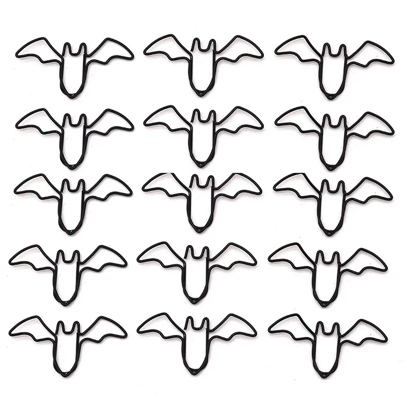 Paper clips Plastic-coated Thread Black Bat Paper Clip Metal Paper Clips Cool Office Stationery Supplies File Classification Paperclip