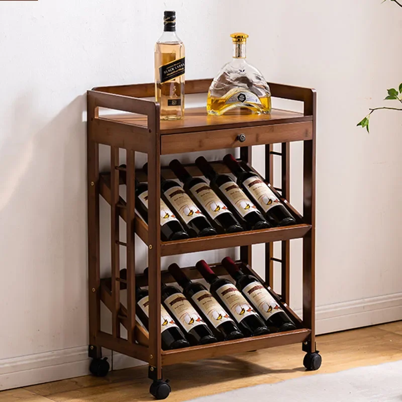 Vintage Bar Cabinet Vertical Miniature Art Shelving Small Alcohol Wooden Storage Wine Rack Decor Kabinet Modern Home Furniture