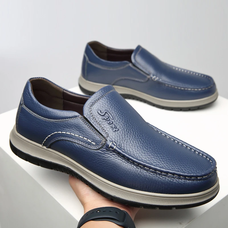 Genuine Leather Men Shoes Luxury Brand Men's Loafers Office Leather Formal Shoes Luxury Handmade Mens Shoes Chaussure Hommes