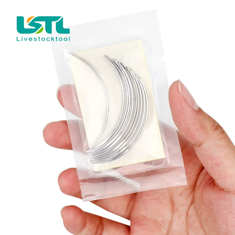Veterinary Suture Needle Surgical Needle Pig Cattle Sheep Poultry Beast Medical Tool Veterinary Equipment Livestock Tools 10 Pcs veterinary needle