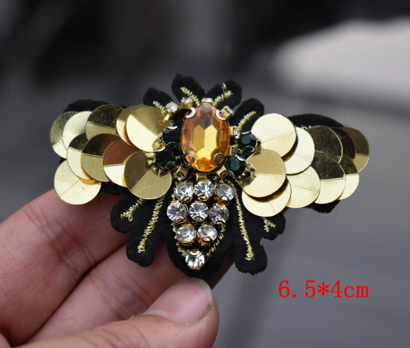 Paillettes api strass distintivi perline patch ricamo applique cucire su spille scarpe borse decorate fai da te Craft 10pcs (B