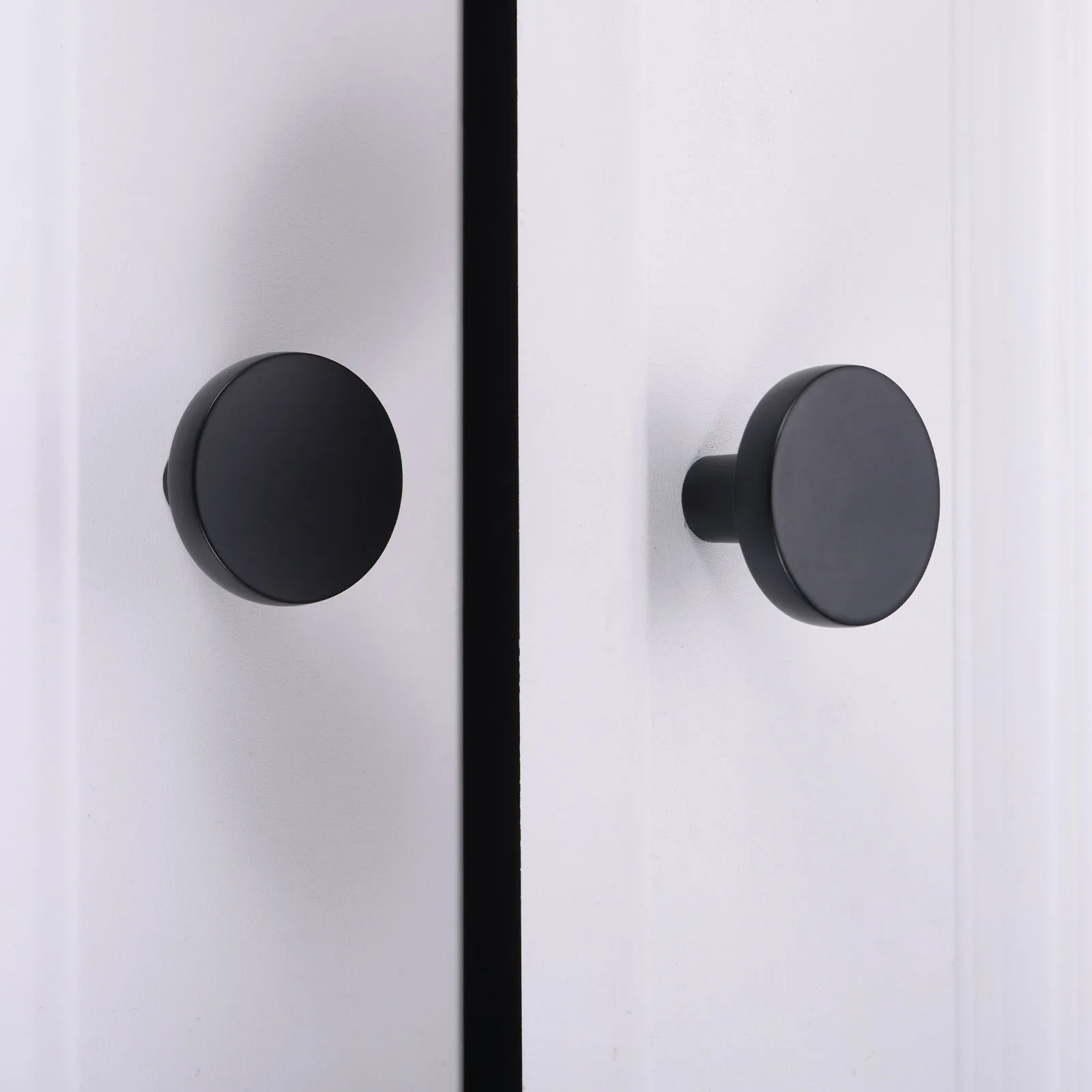 Furniture Round Flat Knob with M4 Screw Small Alloy Handle White Blue Brass/Nickel Brushed Black 30mm Fit Cabinet Drawer Dresser