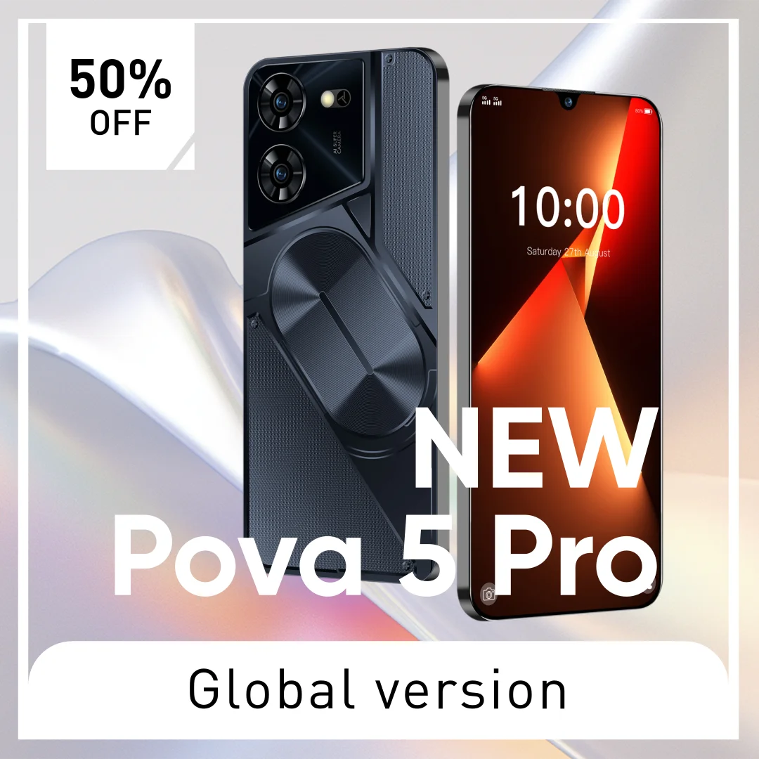 Pova 5 Pro Smartphone Versione Globale 16Gb + 1Tb 7.3 ''Hd + Android 13 6800Mah 5G Telefono Da Gioco Dual Sim Phone Dimensity 9300 Phone