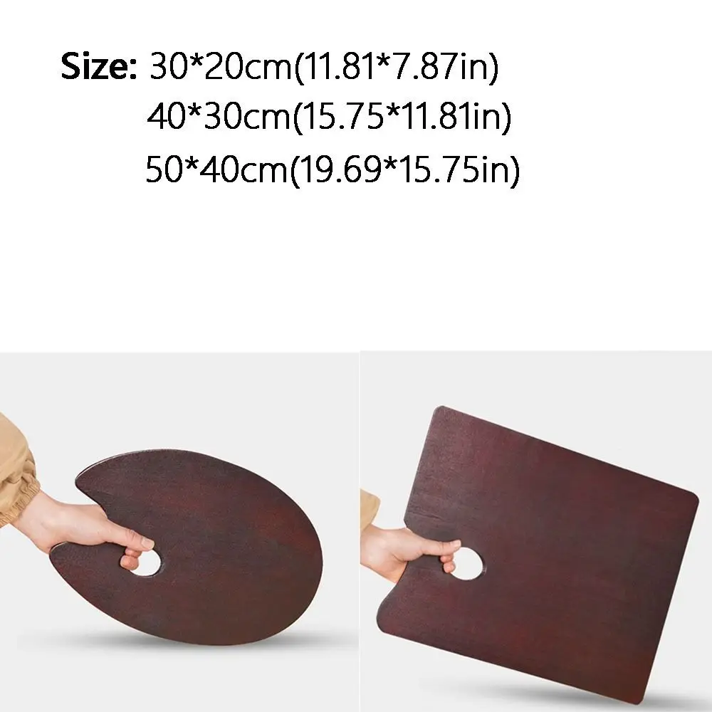 Paint Tray Oval/Square Wood Vintage Acrylic Color Mixing with Thumb Hole