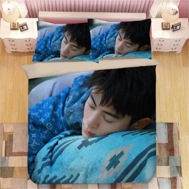 Wang Hedi Magazine Cover HD Poster Double 3PC Bedding Set Dylan Di Di Lifestyle Picture Photo Single Dormitory Student 2PC Knit 3