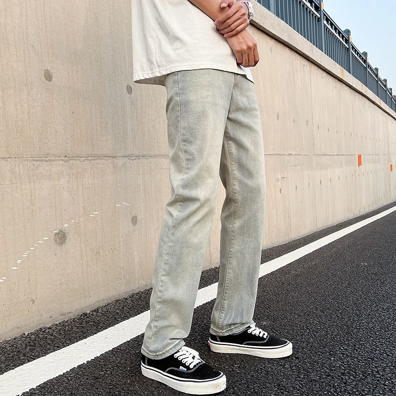 

Baggy Jeans Men Harem Pants Retro Blue Loose Fit Vintage Clothes Casual Male Denim Trousers Streetwear Patched Oversize B107