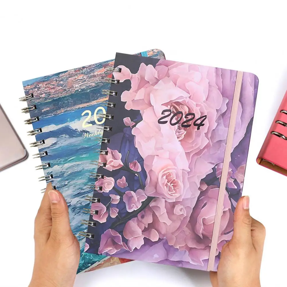 MultipurposeNotebookPremiumFlowerThemeA5NotebookMonthlyPlannerwithSmoothWriting