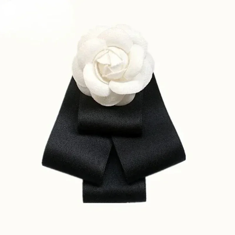 Retro Camellia Bow Brooch Korean Version College Style Women's Suit Shirt Skirt Collar Pin Brooch Accessories bow brooch