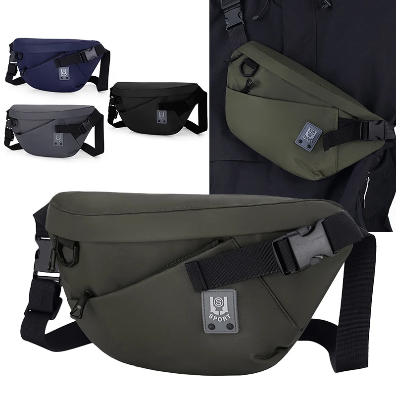 Men's large capacity waist bag - foldable, lightweight, perfect for outdoor, hiking, commuting, and sports waist bags