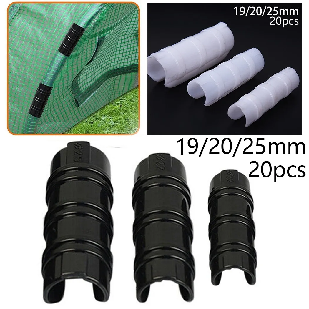 20Pcs 19/20/25mm Clip Anlage Gewächshaus Film Clips Feste Rohr Rahmen Rohr Klemme ABS Gewächshaus film Clip Befestigung Rohr Clips