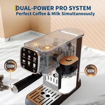 20 Bar Fully Automatic Espresso Machine, Professional Coffee Maker with Built-in Auto Milk Frother, Touchscreen Control, Fast Quick Start & Constant Heating System for Latte Cappuccino 7