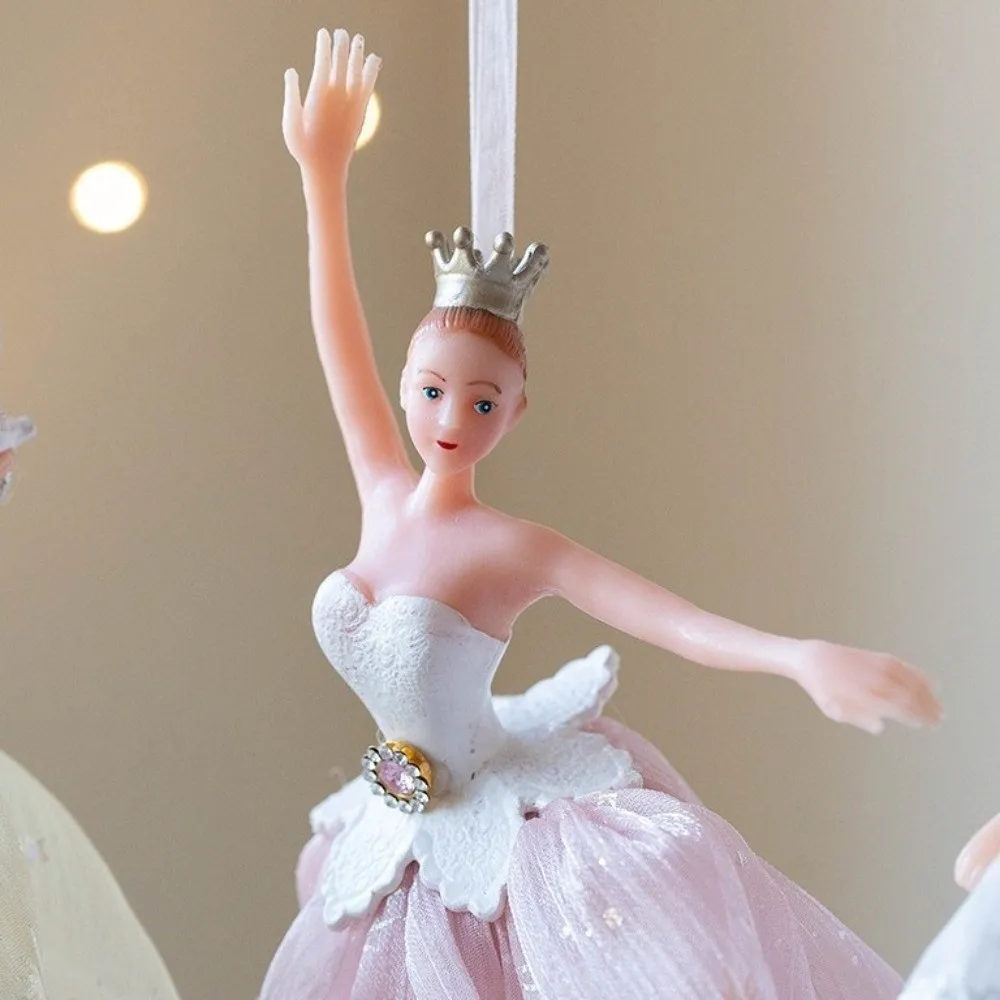 Cute Christmas Ballet Girl Pendant Gauze Skirt Dance Theme Christmas Tree Pendant Handmade Xmas Girl Decorations Room Atmosphere