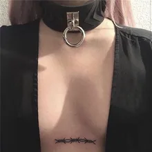 

Waterproof Temporary Tattoo Sticker Black Rope Design Body Art Fake Tattoo Flash Tattoo Chest Female Male