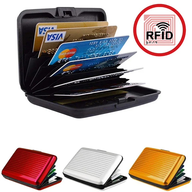 2025 RFID Blocking Metal Wallet,Women Men Business ID Credit Card Protector,Card Holder,Waterproof Anti-scan Purse