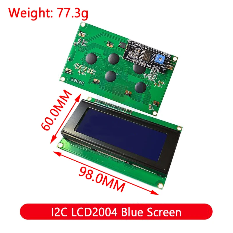 High-Contrast Blue Green LCD Module with I2C Interface