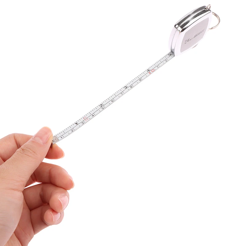 혁신적이고 실용적인 2 미터 포켓 휴대용 선물 컴팩트 휴대 어라운드, 귀여운 미니 스틸 테이프 측정 키 링 수공구