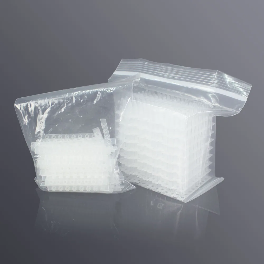 0.2ml Pcr 8 Strips Tube Lab Fluorescence Quantitative PCR Tube Strip PP Centrifuge With Cover 125pcs Medical Supplies