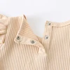 Newborn Baby Girl Clothes Set Summer Solid Color Short Sleeve Romper Flower Shorts Headband 3Pcs Outfit New Born Infant Clothing 3