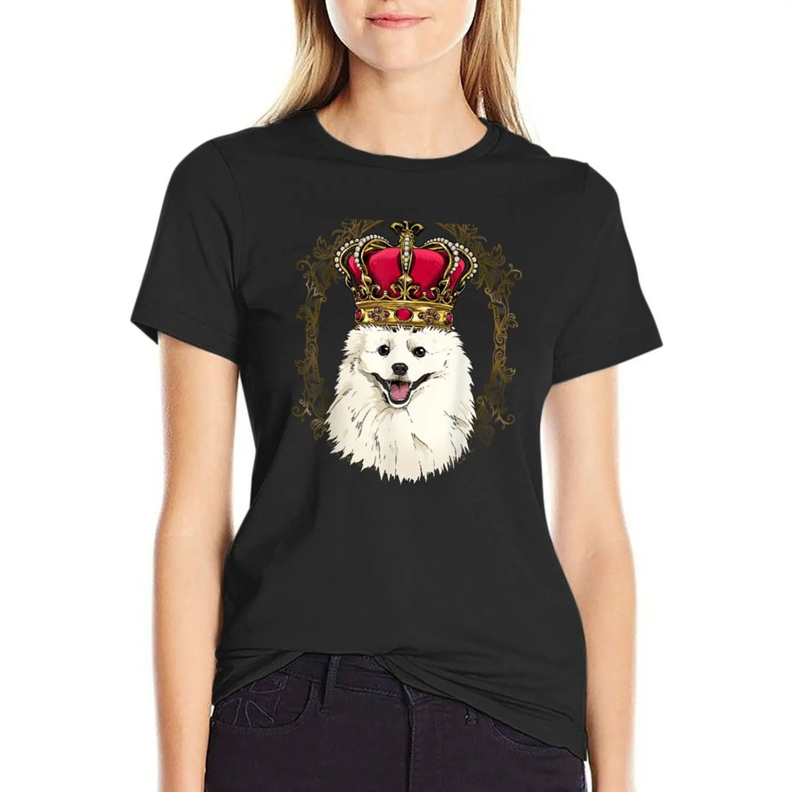 King American Eskimo Crown - Queen American Eskimo Dog T-Shirt summer tops aesthetic clothes summer clothes Women tops