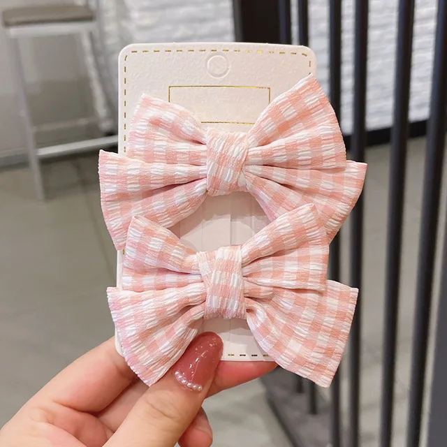 2022 New Bow Headgear Cute Sweet Little Girl Hair Accessories Summer Girls Net Red Clips Baby Hairpins Children Hair Clips Gifts C7