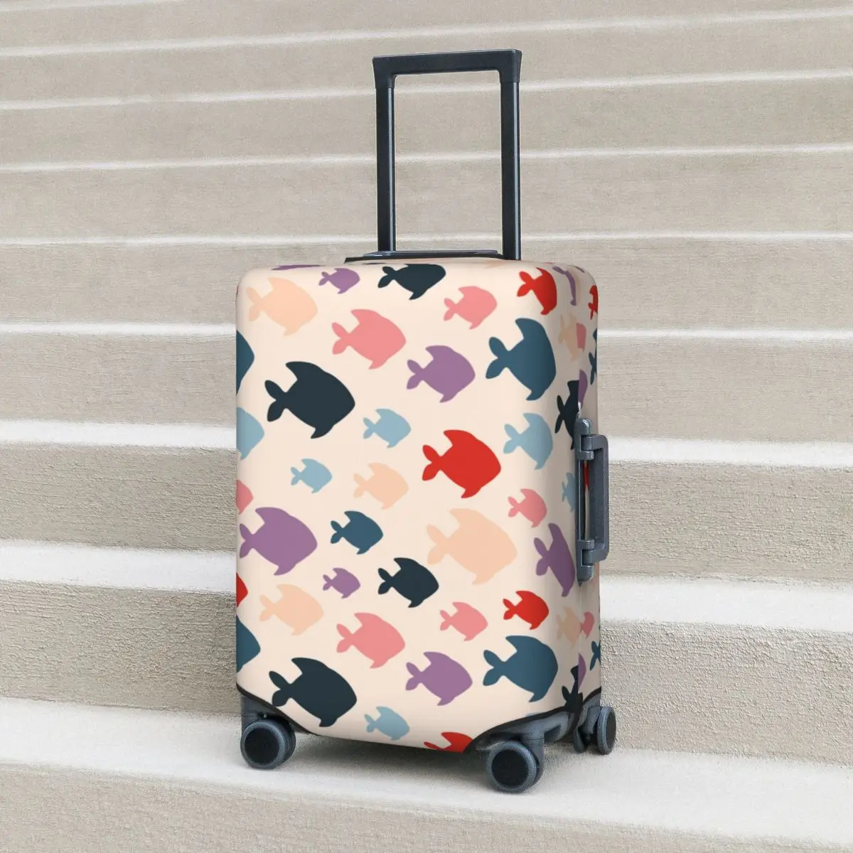 

Colored Fish Suitcase Cover Vacation Marine Abstract Fashion Strectch Luggage Case Travel Protection