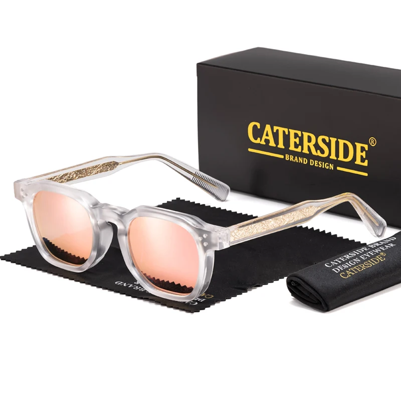 CATERSIDE Fashion Mirror Polarized Sunglasses with Luxury Core Insert Design
