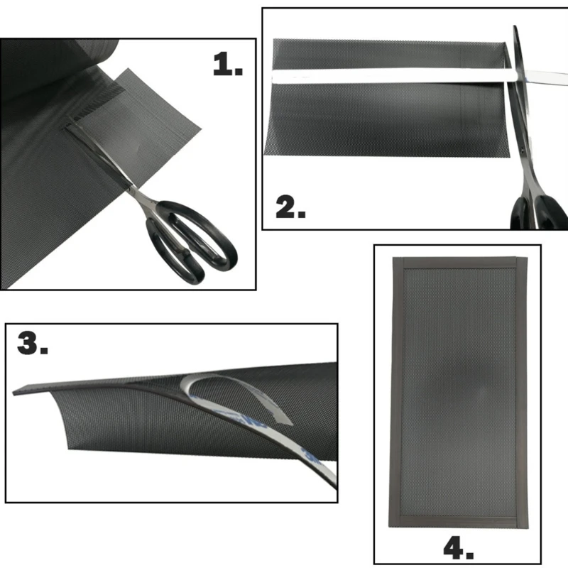 T8WC 30cm DIY PC Case Dust Mesh Filter PVC Dustproof Mesh Filter Cover Black Computer 6