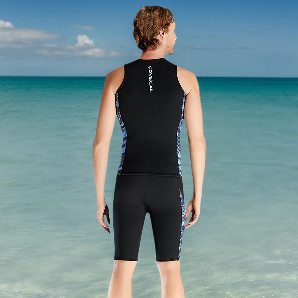 Sleeveless Surfing Canoeing Scuba Diving Vest 2mm Neoprene Sleeveless Wetsuit for Surf Swim Snorkeling Canoeing Kayaking