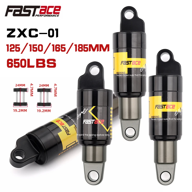 

1pc Fastace MTB Hydraulic Spring Shock Absorber 125 150 165 185mm 650lbs e-Bike Rear Shock for Xiaomi Pro 2 Kugoo G Booster M5